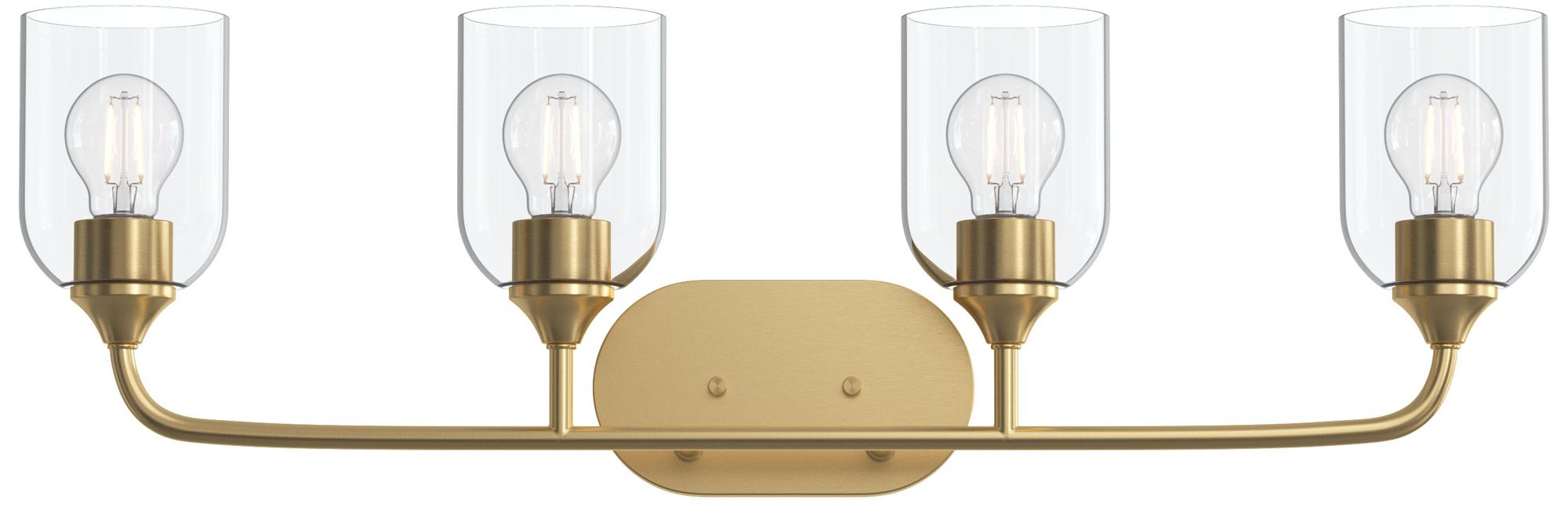 Ilia 4-Light Bath Vanity with Clear Glass Shade