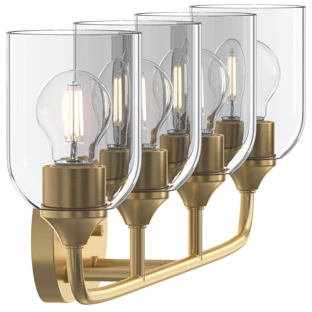 Ilia 4-Light Bath Vanity with Clear Glass Shade