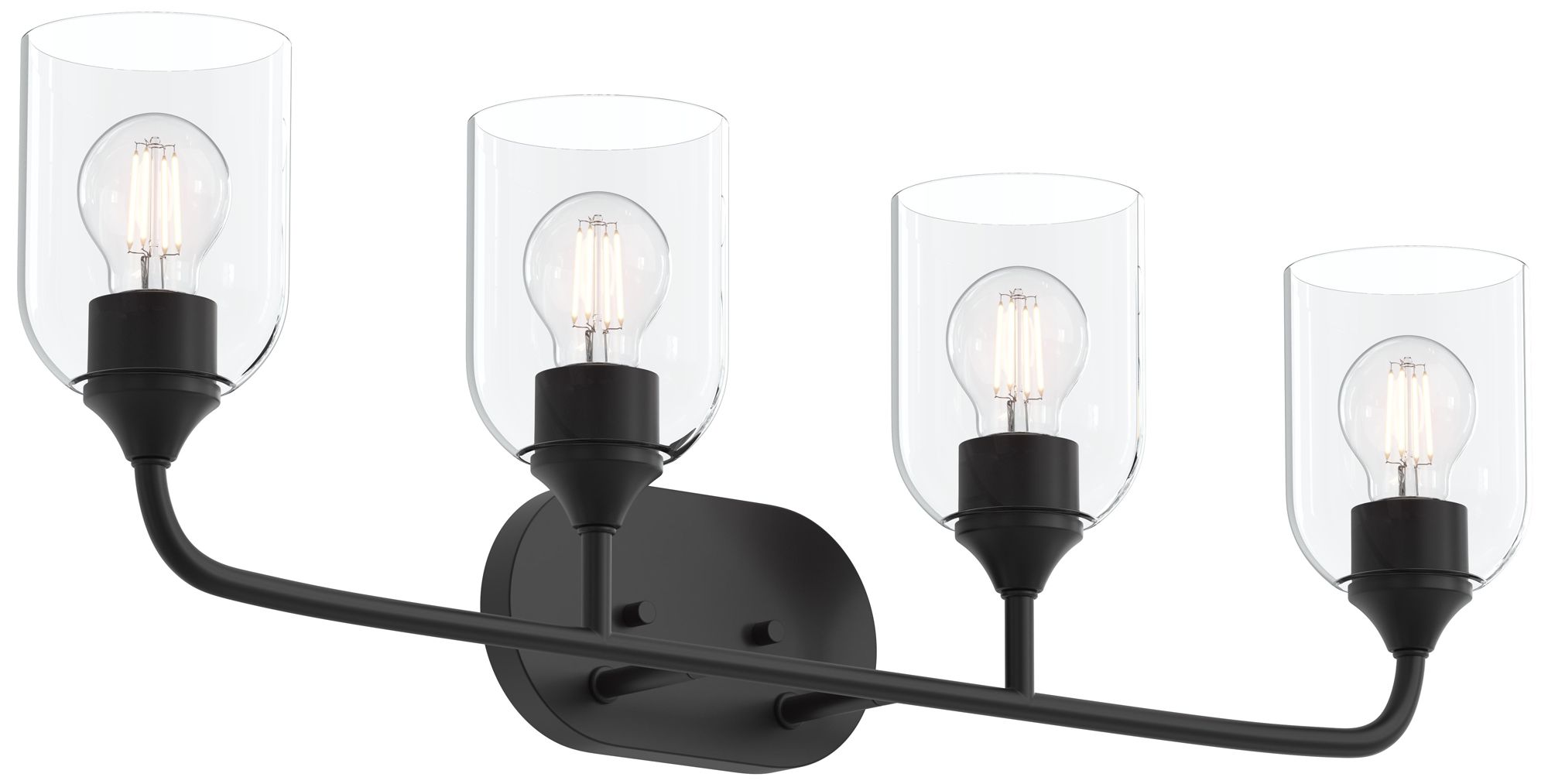 Ilia 4-Light Bath Vanity with Clear Glass Shade