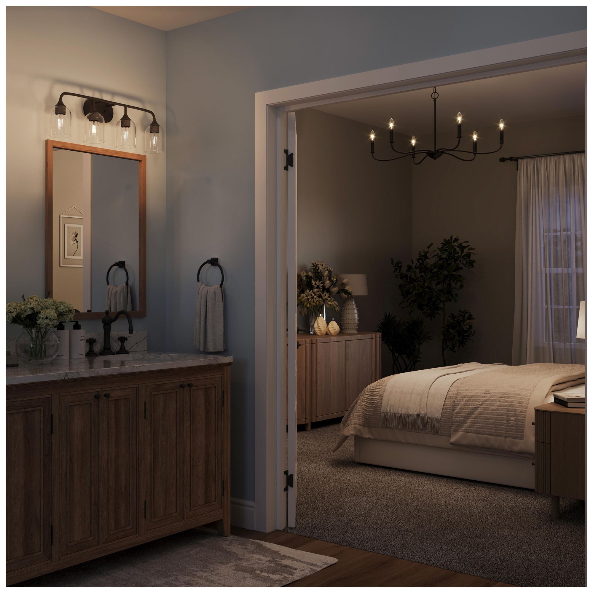 Image 5 Ilia 4-Light Bath Vanity with Clear Glass Shade more views