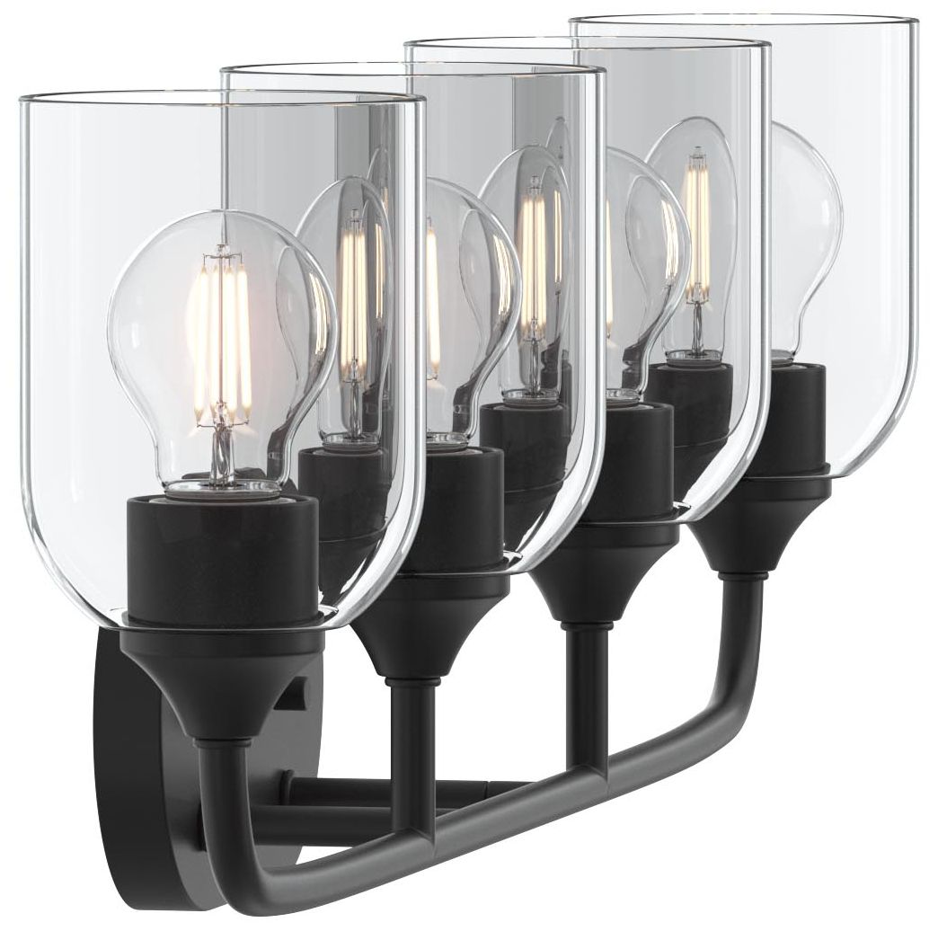 Ilia 4-Light Bath Vanity with Clear Glass Shade