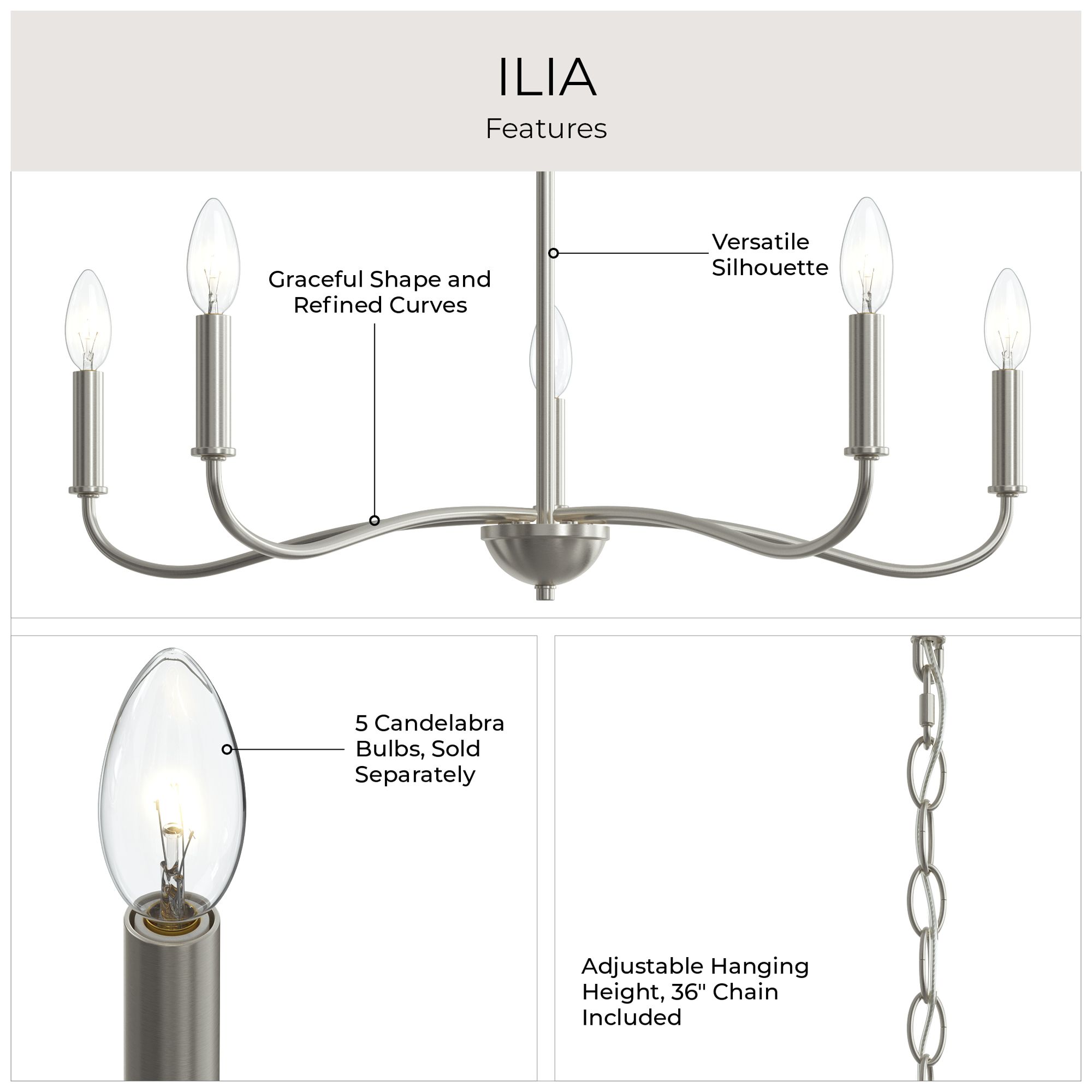Ilia 5-Light Chandelier