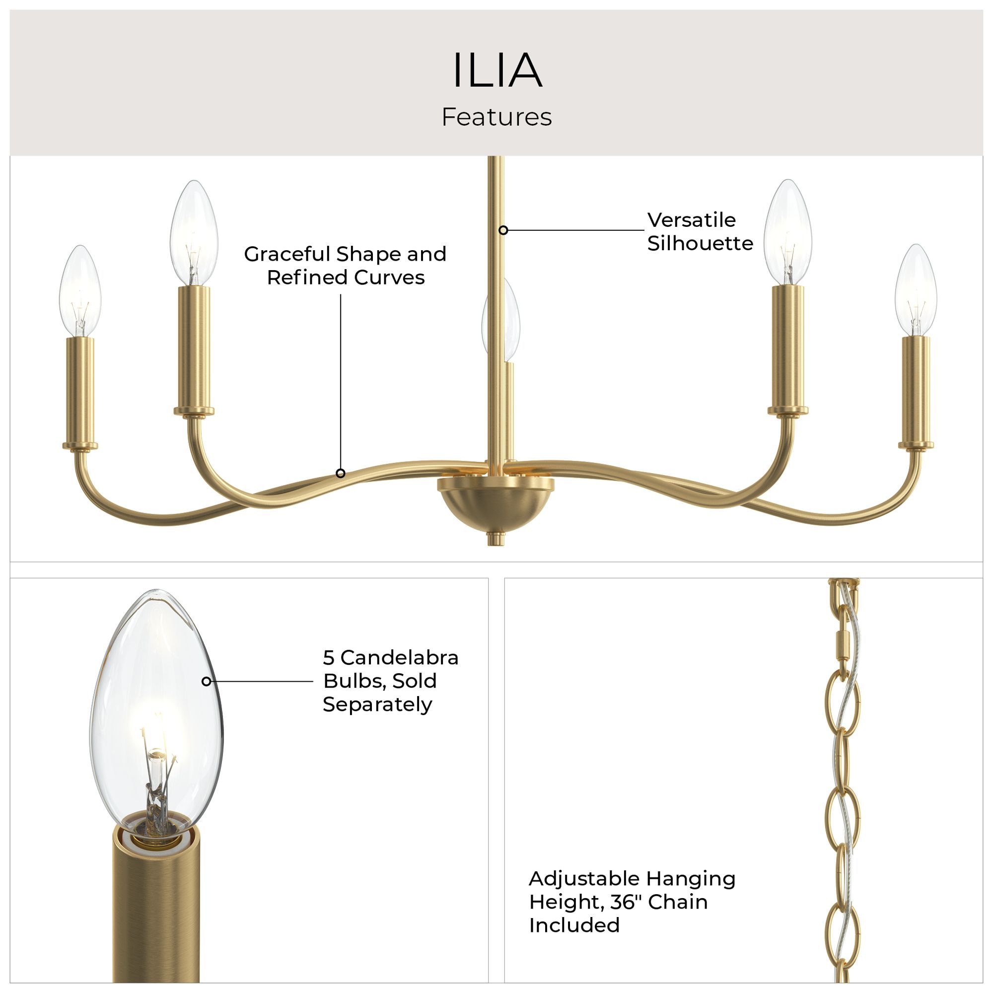 Ilia 5-Light Chandelier