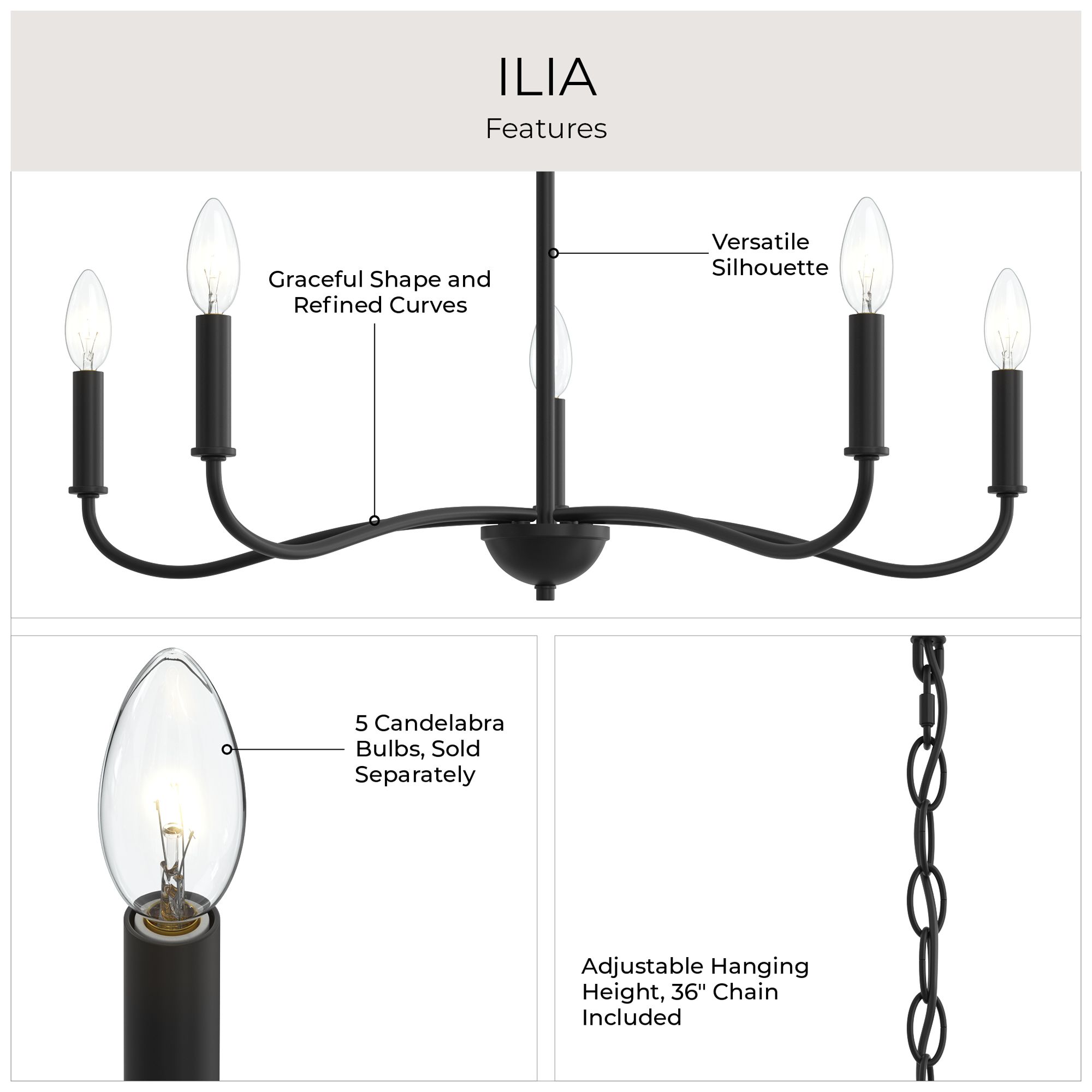 Ilia 5-Light Chandelier