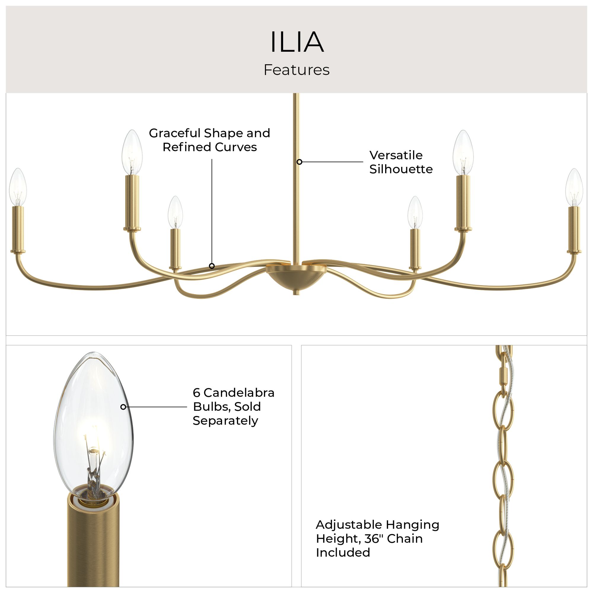 Ilia 6-Light Extra Large Chandelier