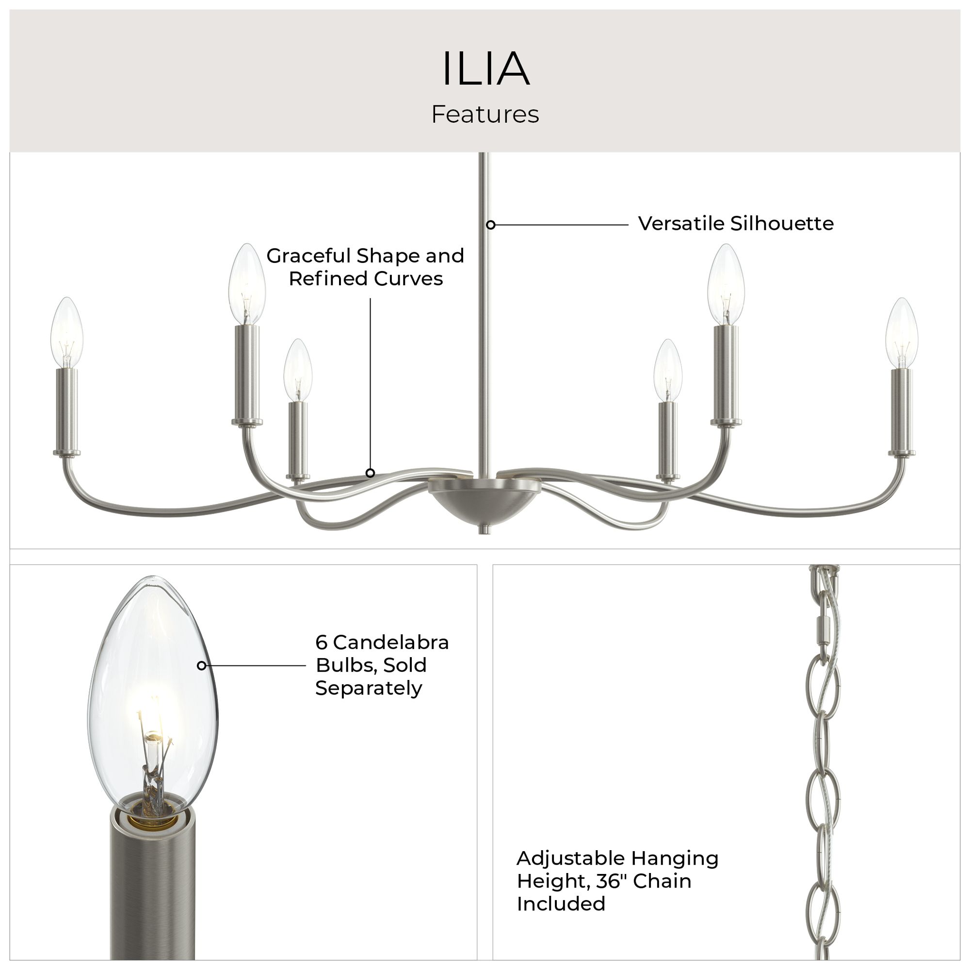 Ilia 6-Light Large Chandelier