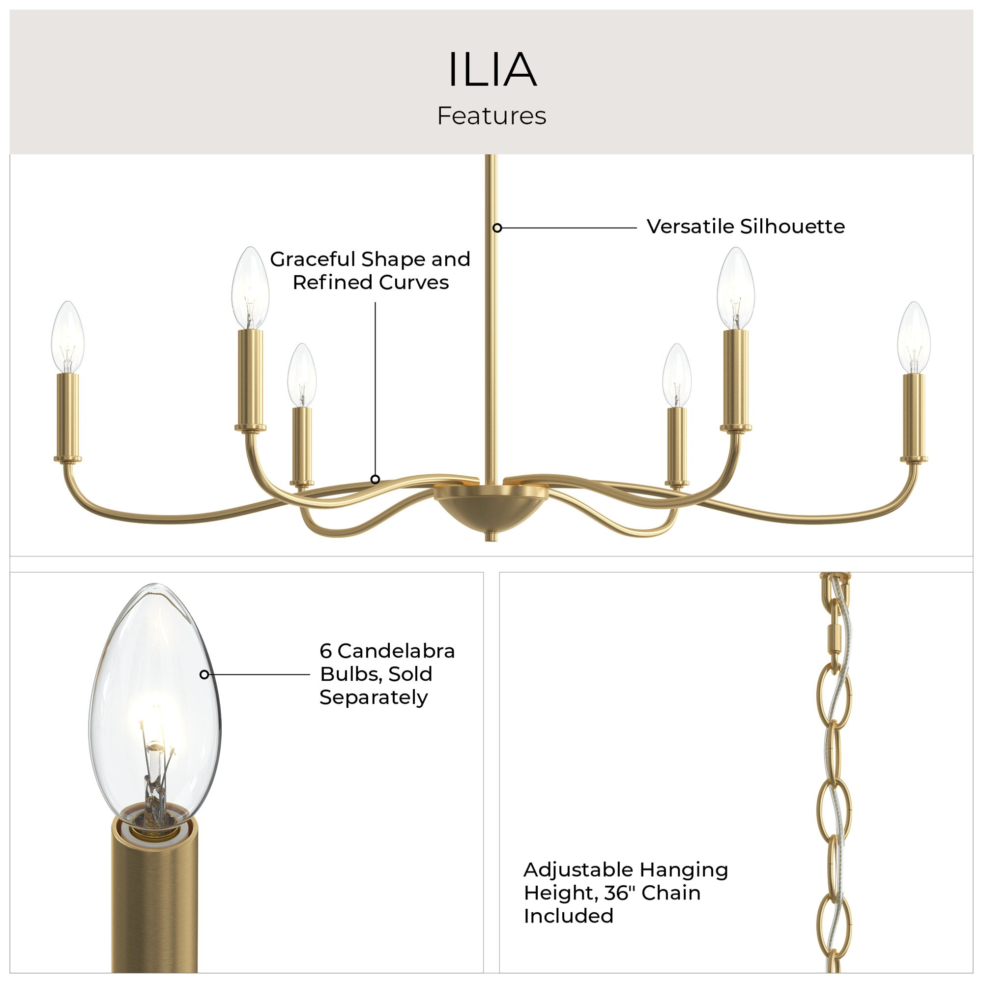 Ilia 6-Light Large Chandelier