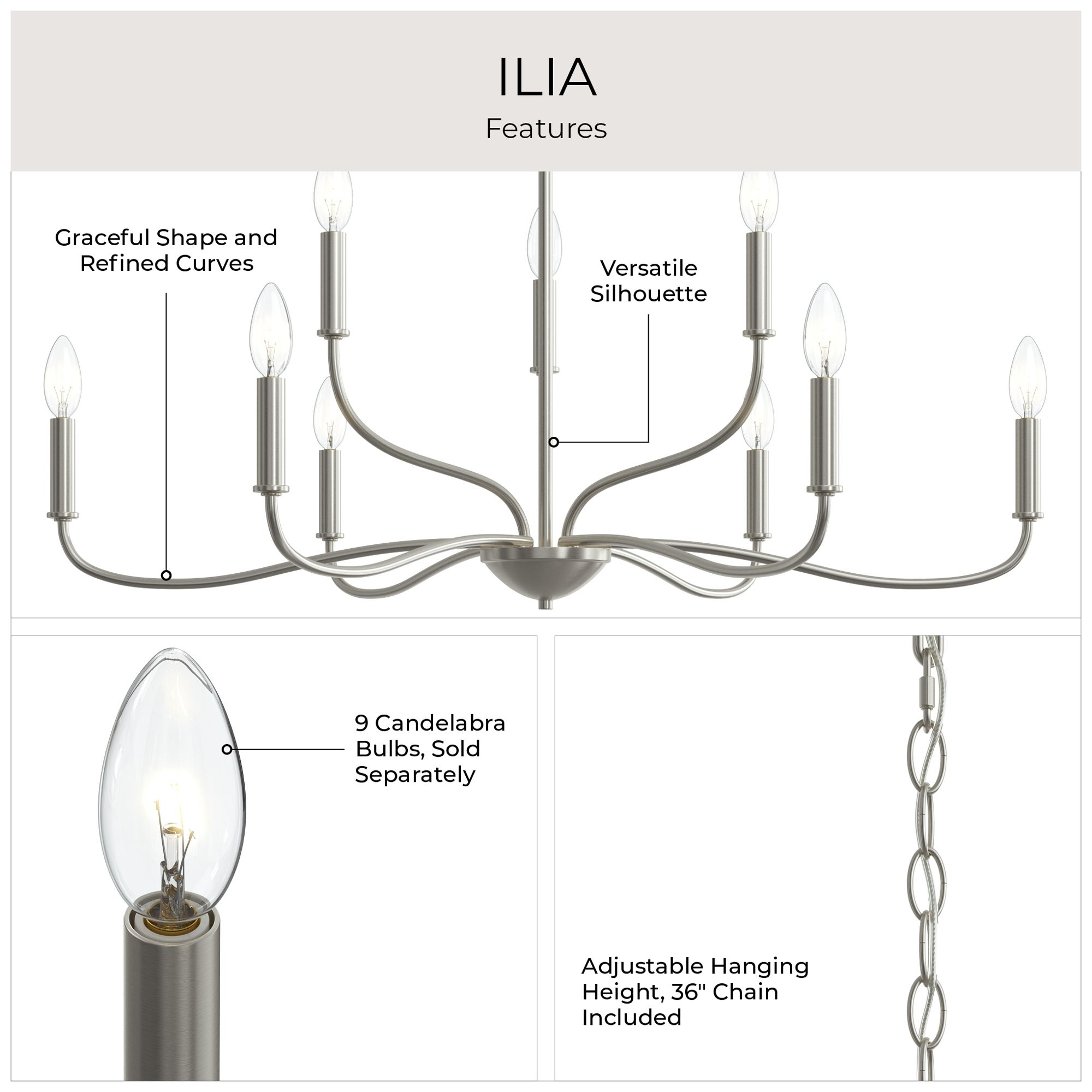 Ilia 9-Light Two-Tier Chandelier