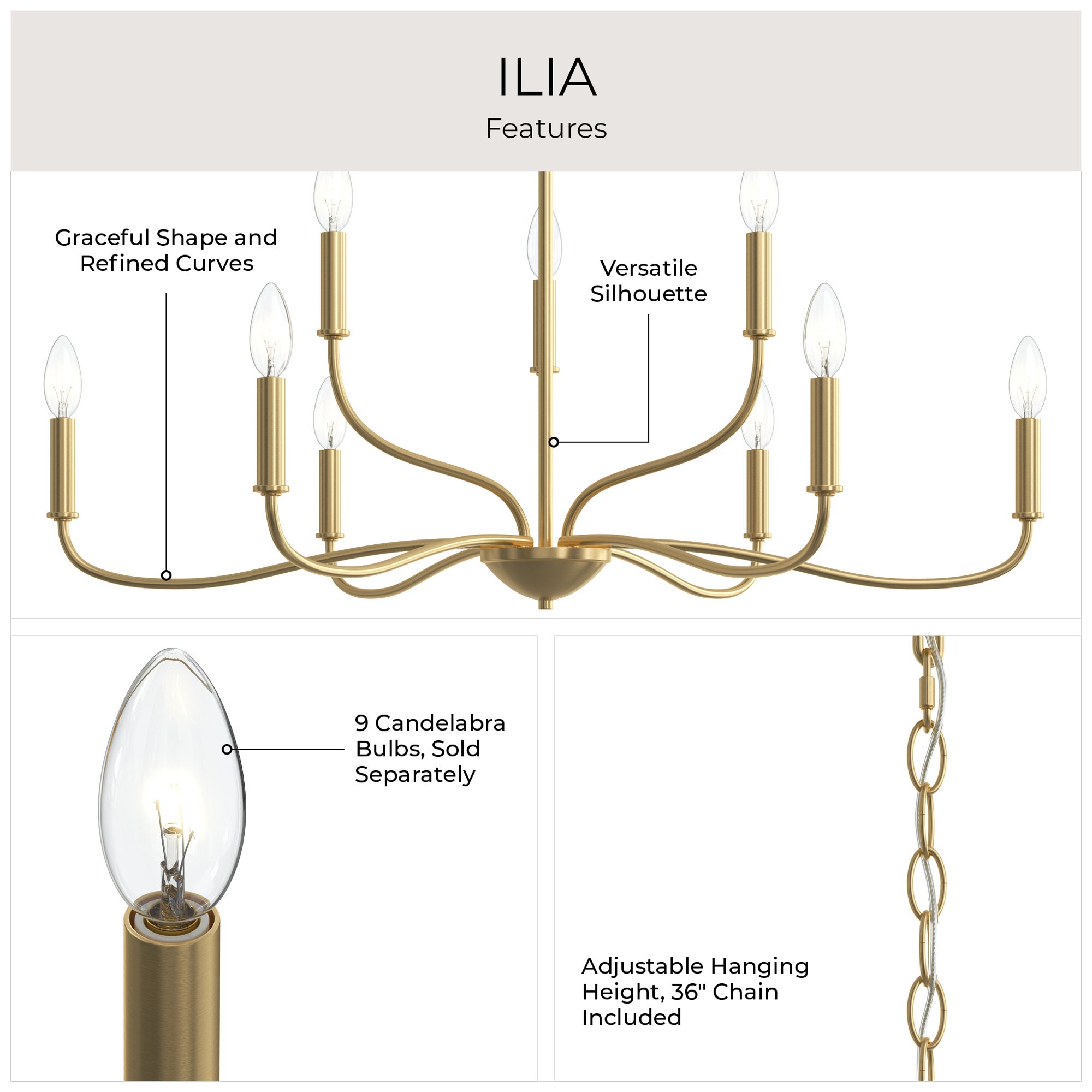 Ilia 9-Light Two-Tier Chandelier