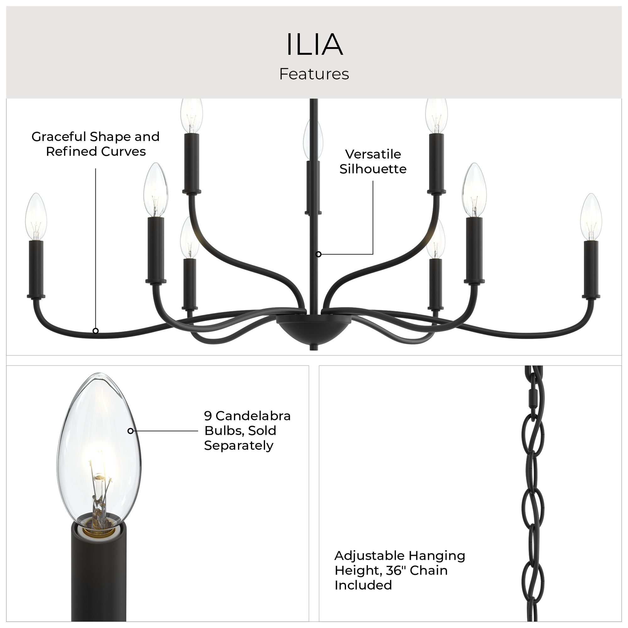 Ilia 9-Light Two-Tier Chandelier