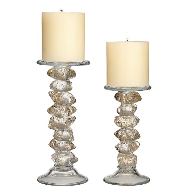Image 7 Ilion Gold Glass Candle Holders Set of 2 more views