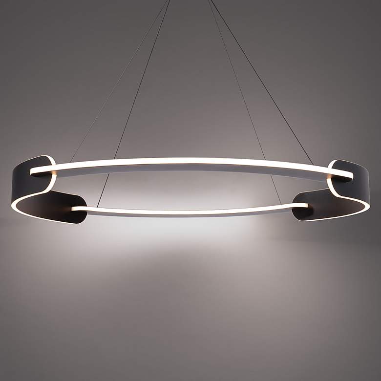 Image 4 Ilios 3.5"H x 42"W 4-Light Pendant in Black more views