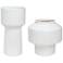 Illumina 10" High Gloss White Glaze Ceramic Vases Set of 2