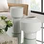 1_Illumina 10" High Gloss White Glaze Ceramic Vases Set of 2