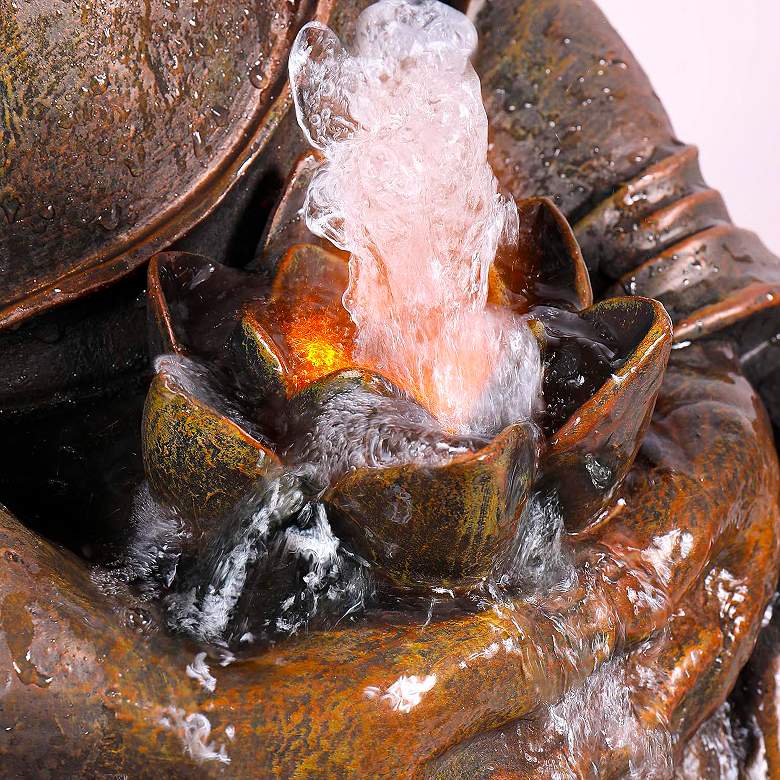 Image 5 Illuminated Buddha Bronze Outdoor Fountain with LED Light more views