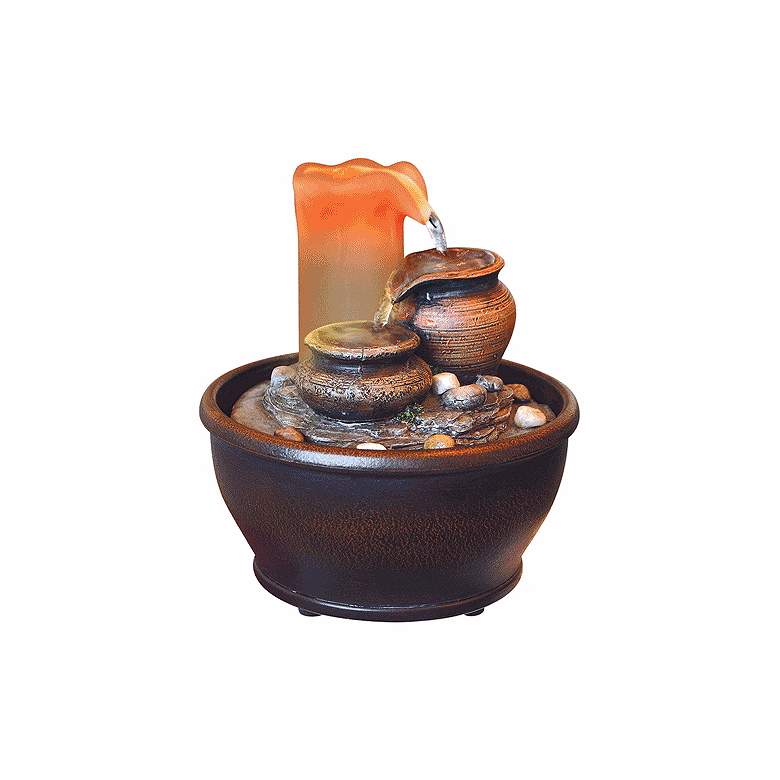 Image 1 Illuminated Candle and Urn Fountain