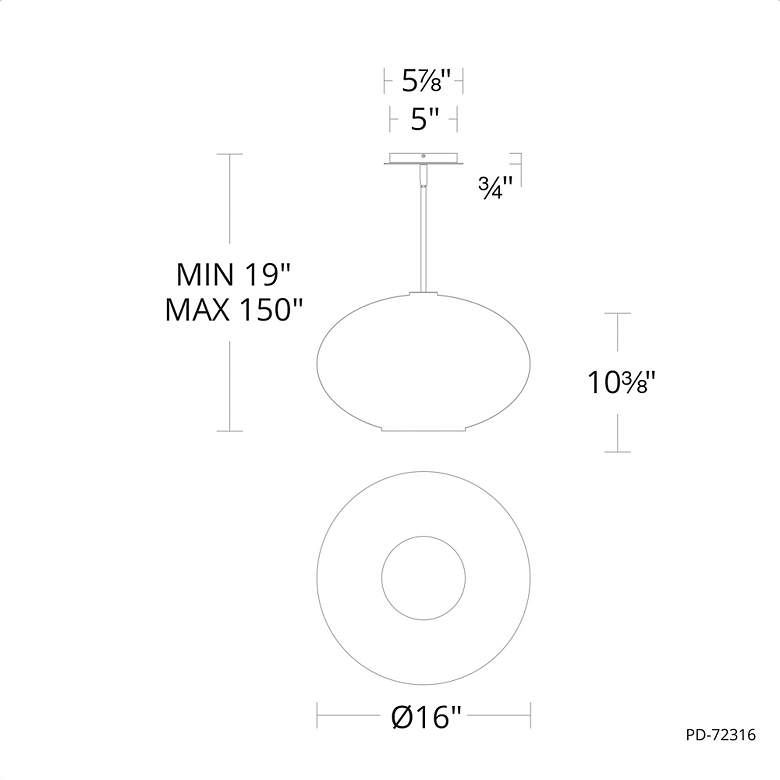 Image 6 Illusion 10.38"H x 16"W 1-Light Pendant in Black more views