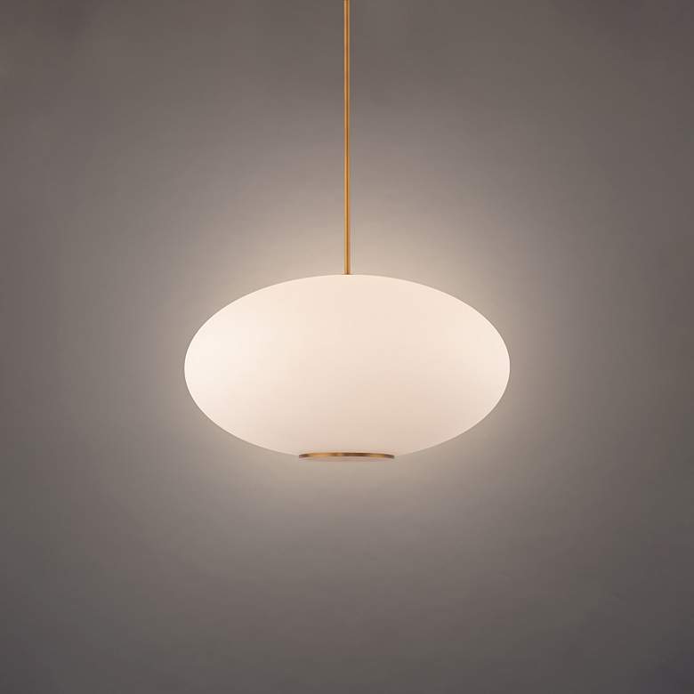 Image 1 Illusion 12.5"H x 22.13"W 1-Light Pendant in Aged Brass