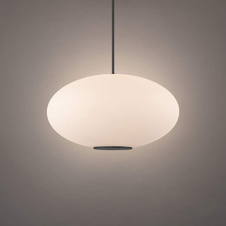 Image 1 Illusion 12.5"H x 22.13"W 1-Light Pendant in Black