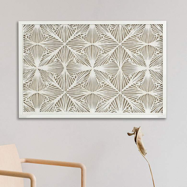 Image 1 Illusion 23.6"W x 35.4"H Abstract Woven Rice Paper Shadow Box Wal