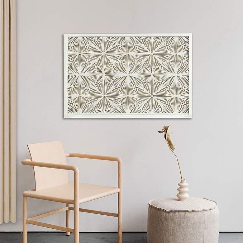 Image 7 Illusion 23.6"W x 35.4"H Abstract Woven Rice Paper Shadow Box Wal more views