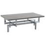 Illusion Coffee Table in Gray Wood and Brushed Stainless Steel