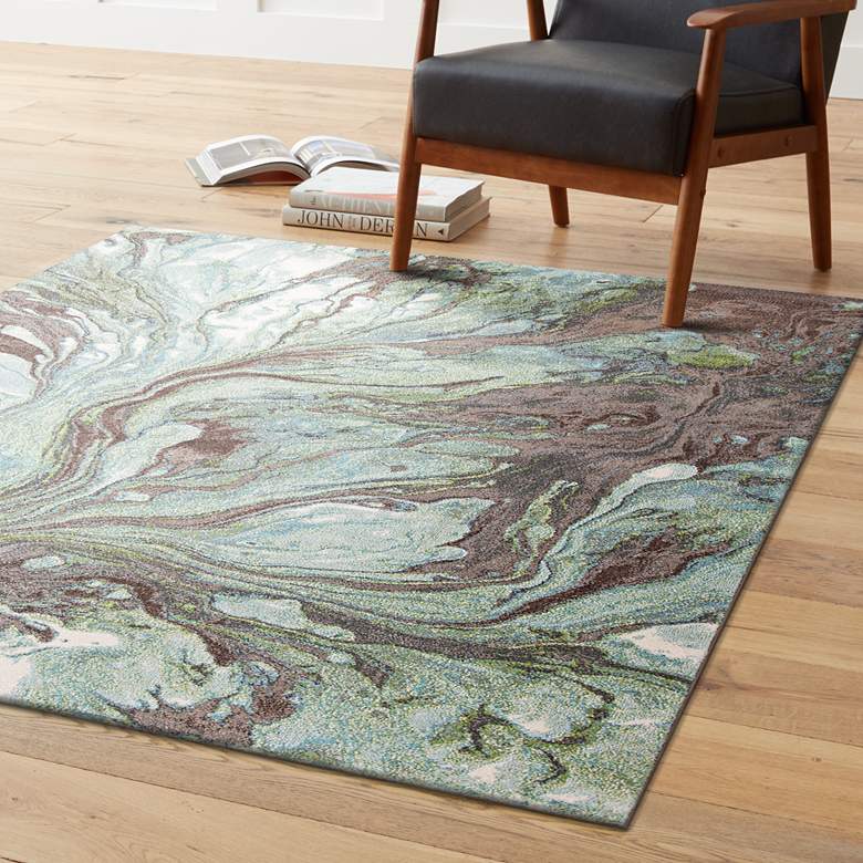 Image 2 Illusions 6203 5&#39;3 inchx7&#39;7 inch Seafoam Area Rug