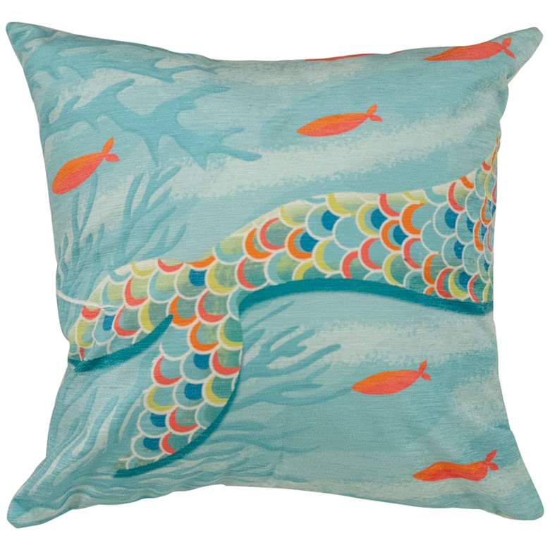 Image 1 Illusions Aqua Mermaid At Heart 18 inch Square Throw Pillow