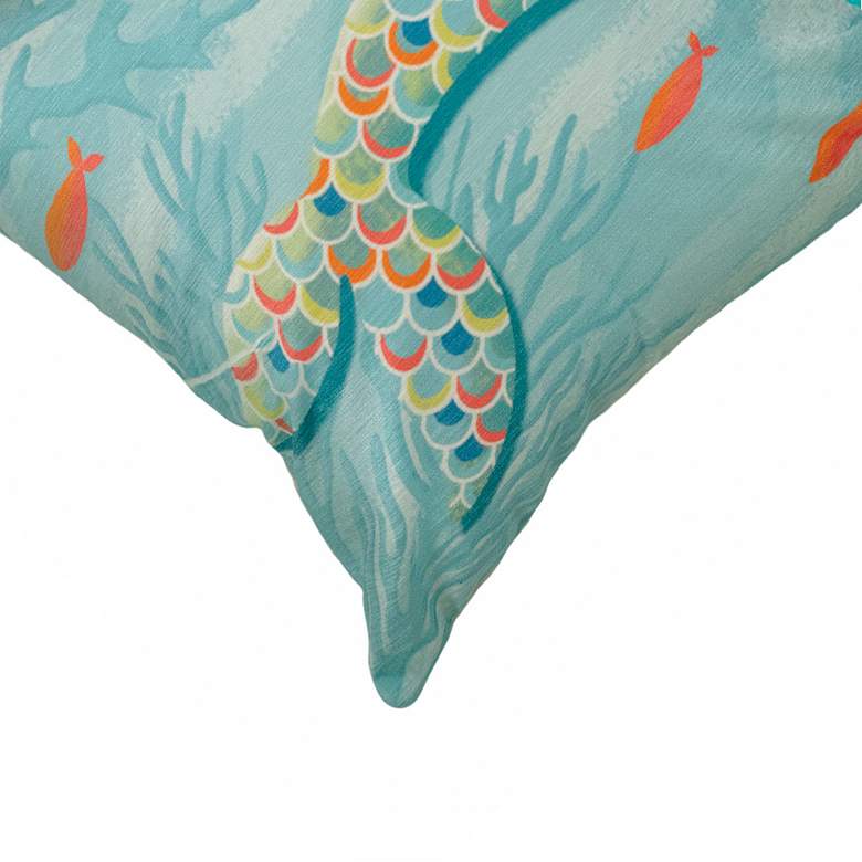 Image 2 Illusions Aqua Mermaid At Heart 18 inch Square Throw Pillow more views