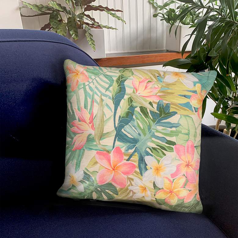 Image 1 Illusions Paradise Multi 18" Square Indoor-Outdoor Pillow