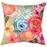 Illusions Taupe Flower Garden 18" Square Throw Pillow