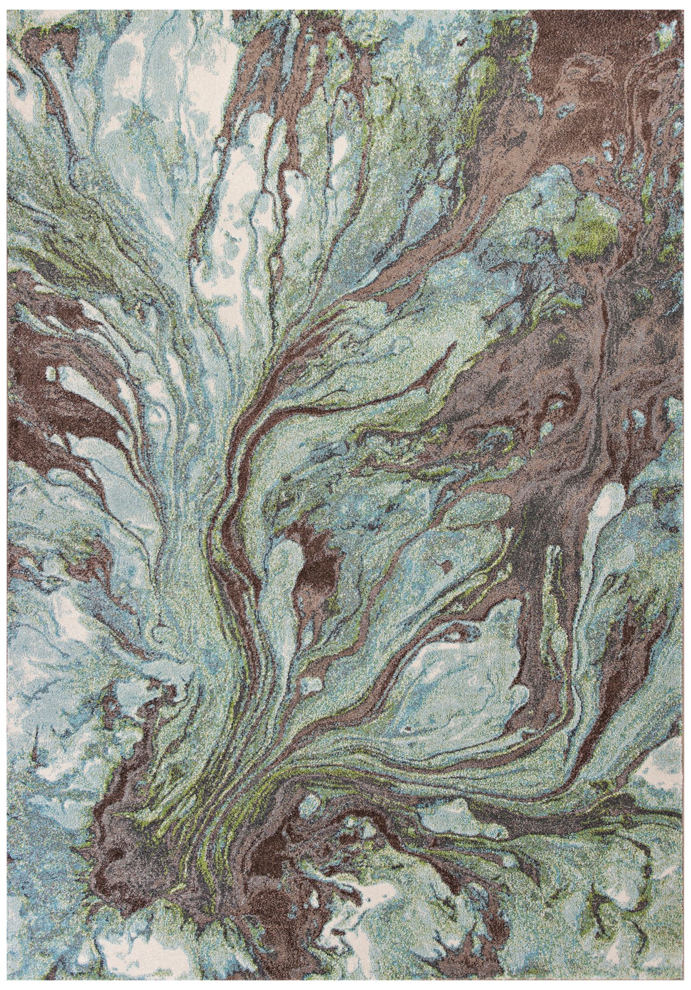 Image 3 Illusions Watercolors 5'3" x 7'7" Performance Area Rug - Seafoam