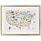 Illustrated USA 45" Wide Framed Wall Art
