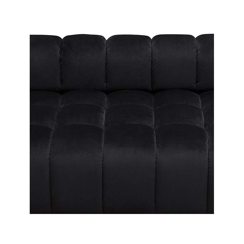 Image 2 Image 97 inch Wide Platinum Black Velvet Tufted Low Profile Sofa more views