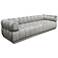 Image 97" Wide Platinum Gray Velvet Tufted Low Profile Sofa