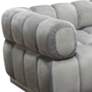 Image 97" Wide Platinum Gray Velvet Tufted Low Profile Sofa