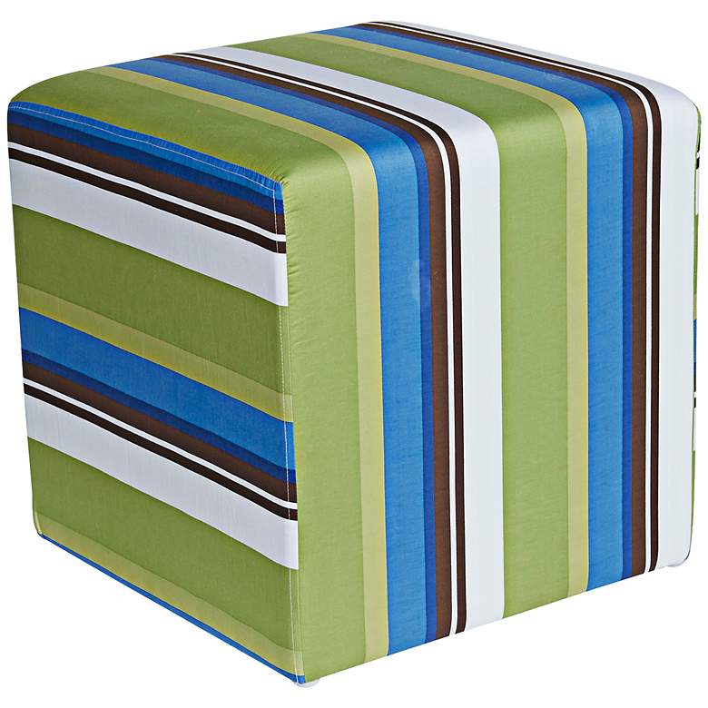 Image 1 Image by Charlie Artwork 21 inch Wide Striped Ottoman