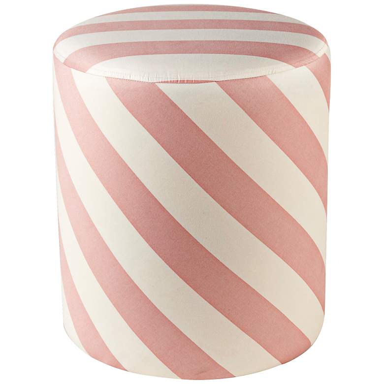 Image 1 Image by Charlie Candycane Stripe Taupe Cylinder Ottoman