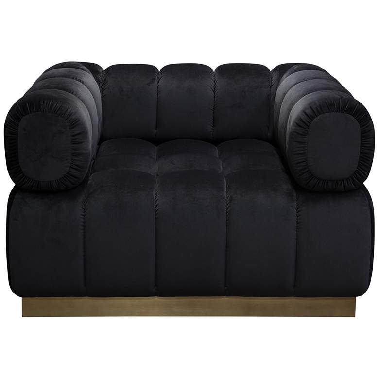 Image 1 Image Platinum Black Velvet Tufted Low Profile Armchair