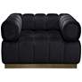 Image Platinum Black Velvet Tufted Low Profile Armchair