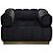 Image Platinum Black Velvet Tufted Low Profile Armchair
