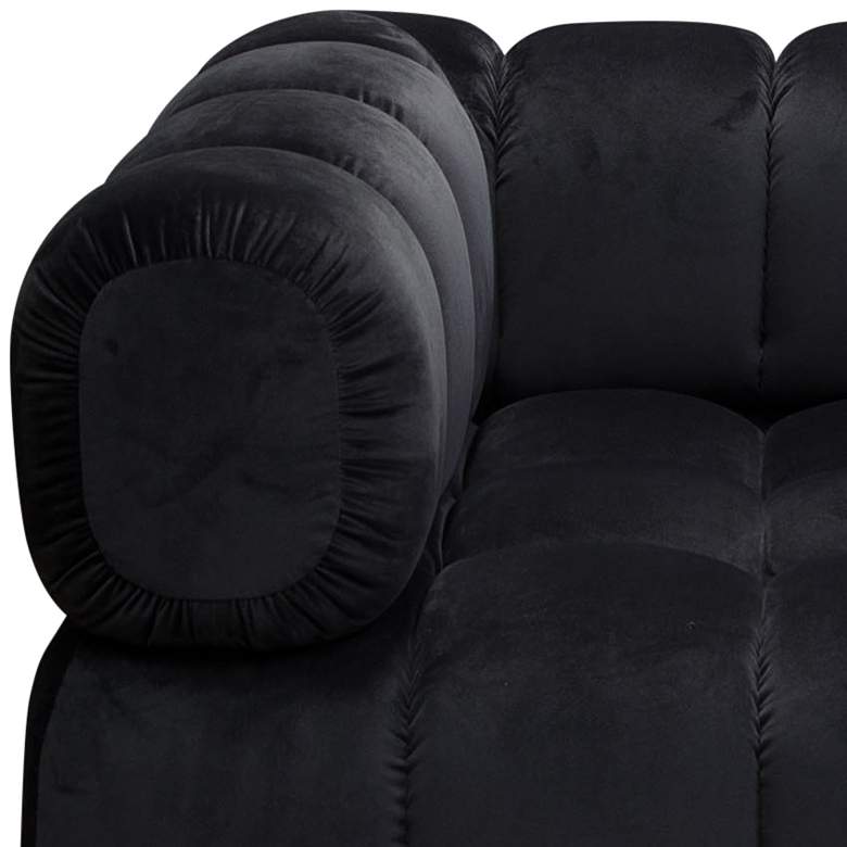 Image 3 Image Platinum Black Velvet Tufted Low Profile Armchair more views