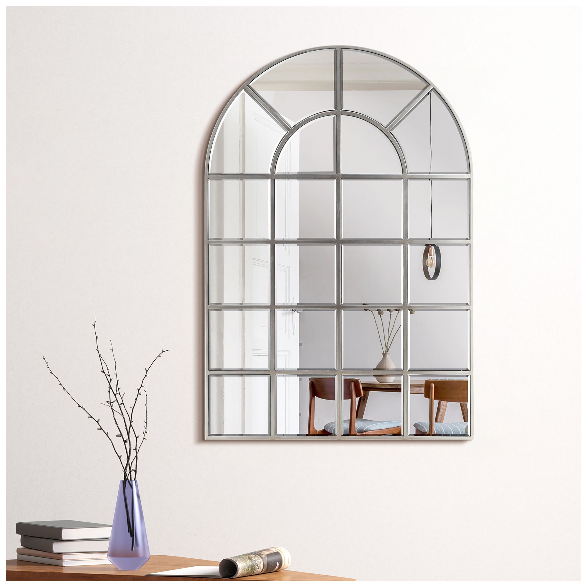 Iman 30" x 44" Arch Window Pane Wall Mirror