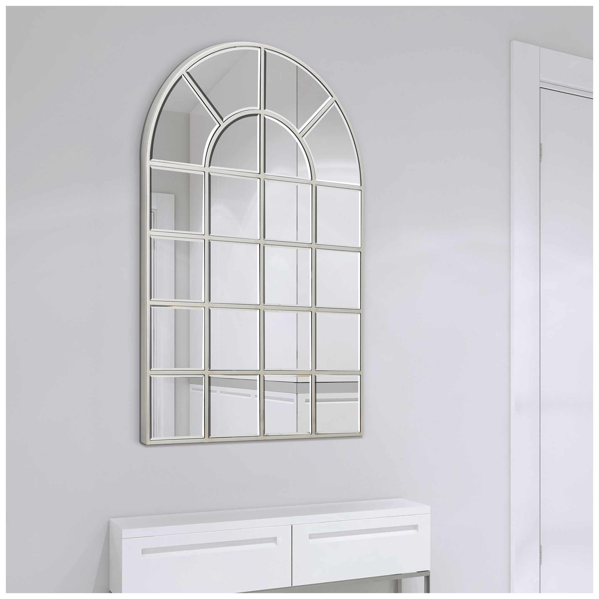 Iman 30" x 44" Arch Window Pane Wall Mirror