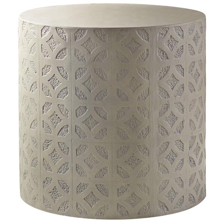 Image 3 Imani Cement Drum Natural Concrete Indoor-Outdoor Modern Side Table