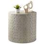 Imani Cement Drum Natural Concrete Indoor-Outdoor Modern Side Table in scene
