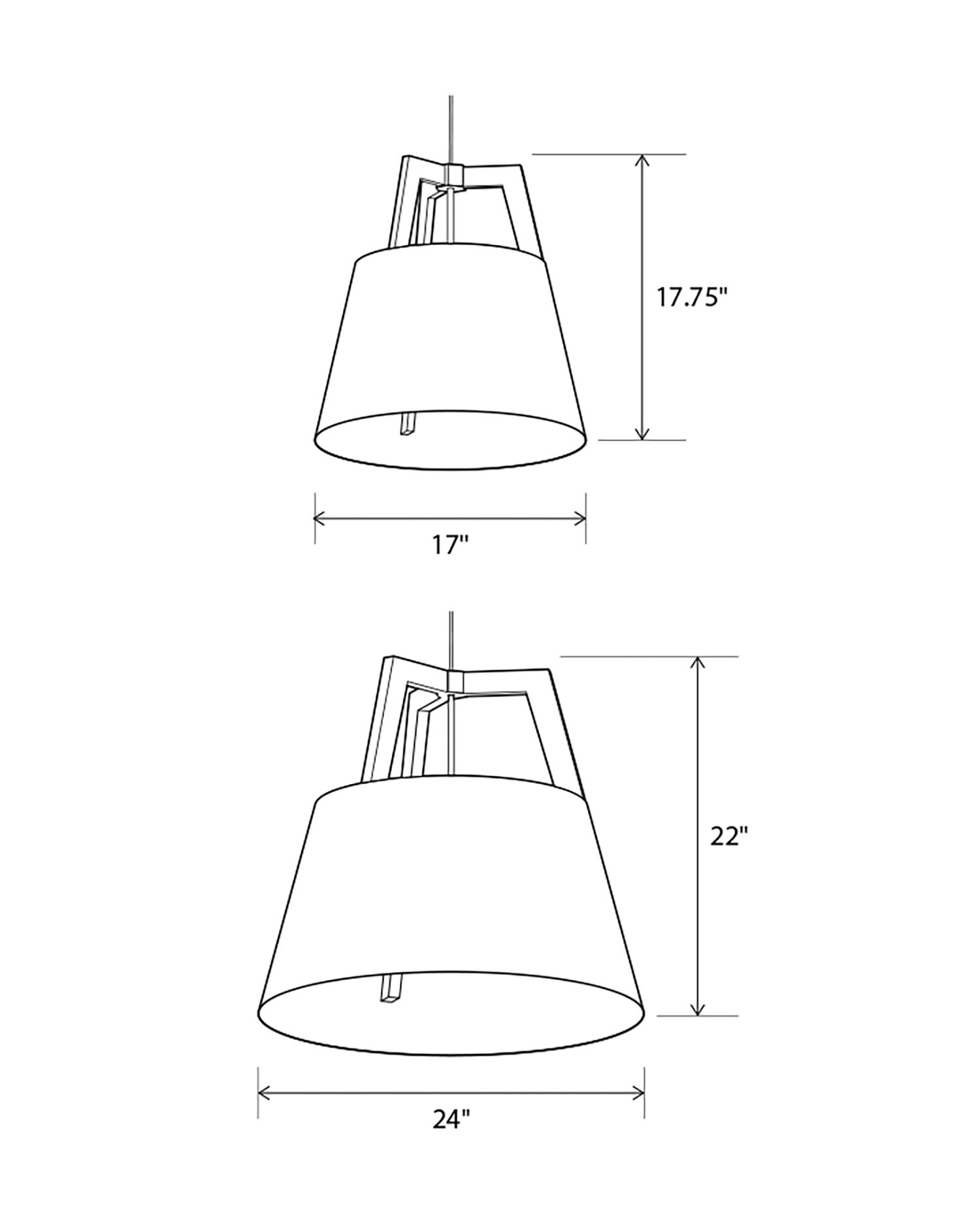 Image 3 Imber 17" Walnut Corded 2700K LED Pendant w/ Black & White Shade more views