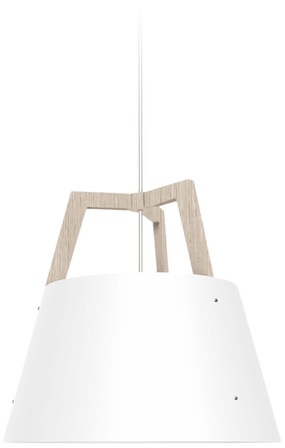 Imber 17" White Oak Corded 2700K LED Pendant w/ Gloss White Shade