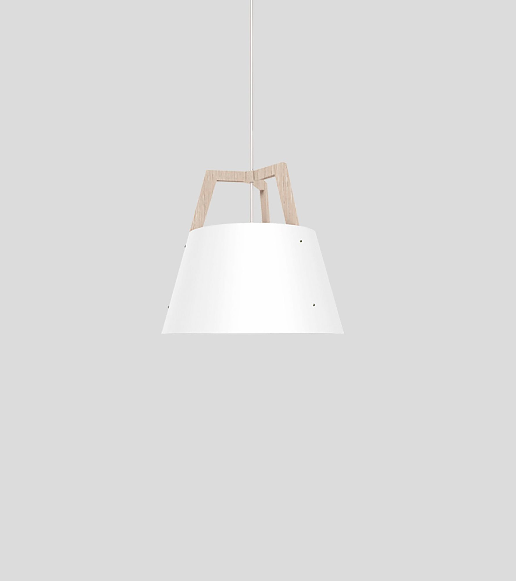 Image 2 Imber 17" White Oak Rigid 2700K LED Pendant w/ Gloss White Shade more views