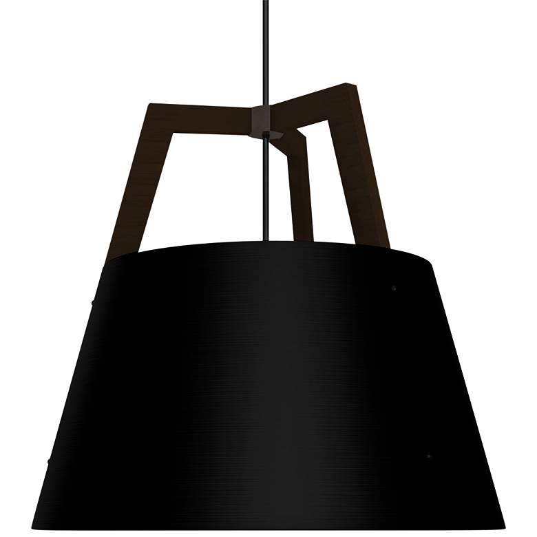 Image 2 Imber 24"W Dark Walnut with Matte Black LED Pendant Light